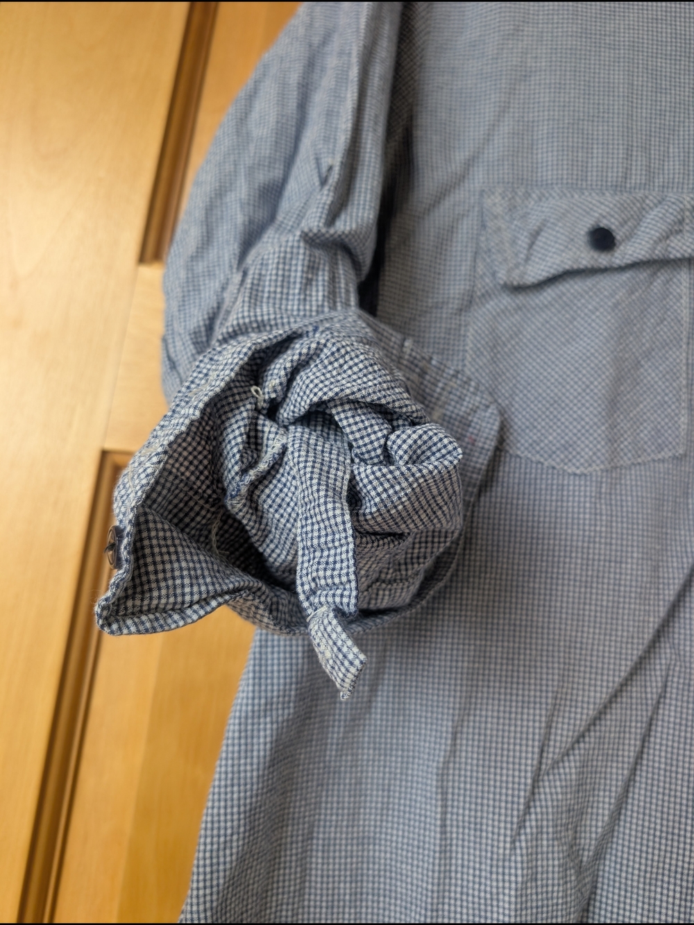 Matchstick Blue & White Mini-Check Button Front Shirt - Picture 5 of 10